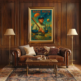 Babe Ruth Iconic Baseball Legend Poster