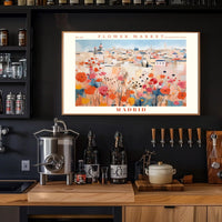 Madrid Flower Market Scene: Urban or Cityscape Poster