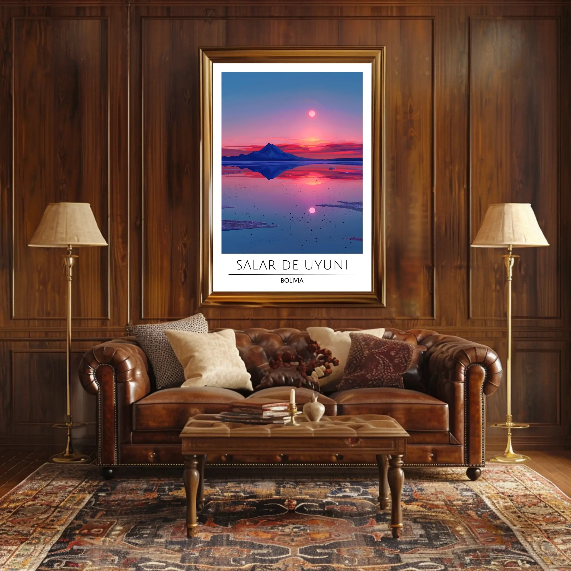 Salar de Uyuni Sunset Travel Poster