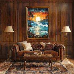 Tropical Sunset Beachscape Travel Poster
