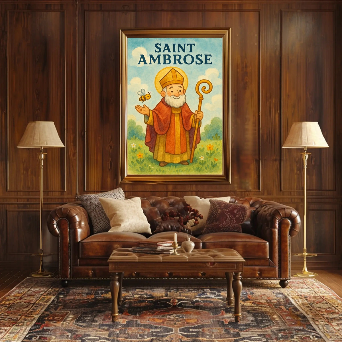 Saint Ambrose Cathedral Cityscape Portrait Wall Poster