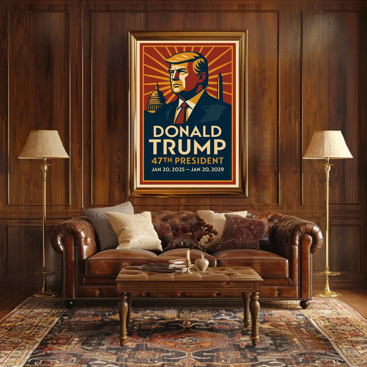 Patriotic Trump Bold Leadership Vintage Poster