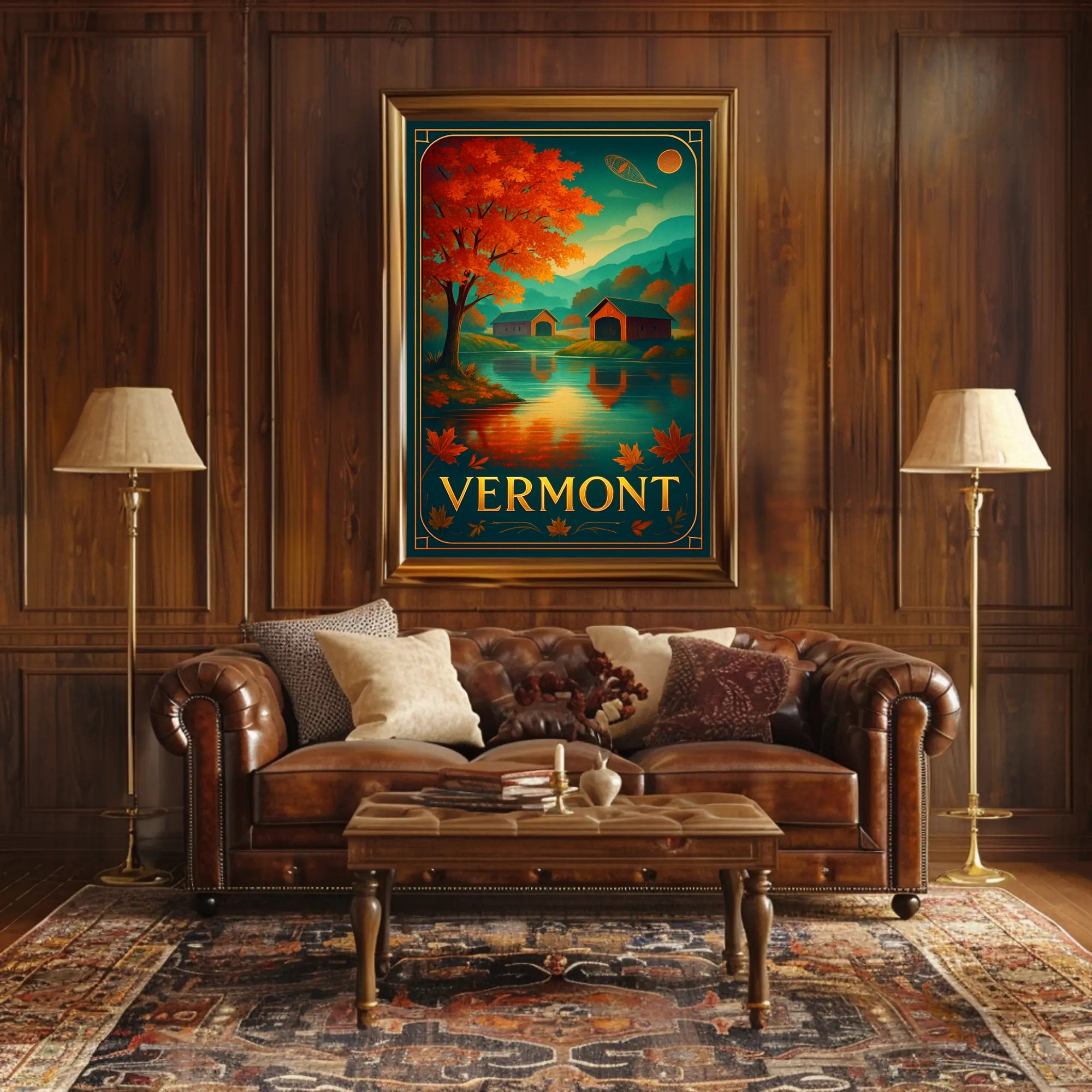 Vermont Autumn Landscape Wall Art Print