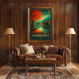 Vermont Autumn Landscape Wall Art Print