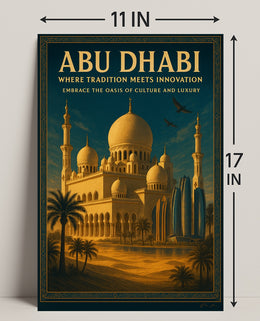 Abu Dhabi Fusion: Vintage Travel Poster