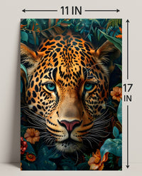 Leopard's Tranquil Gaze: Photorealistic Animal Poster