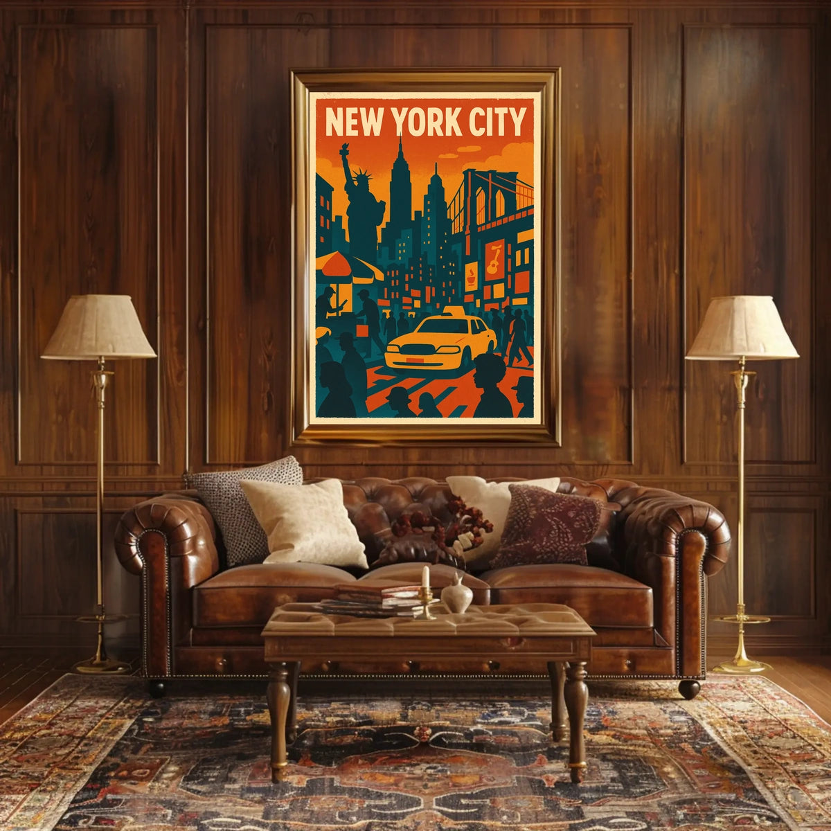 Vibrant New York City Poster for Urban Home Decor Art
