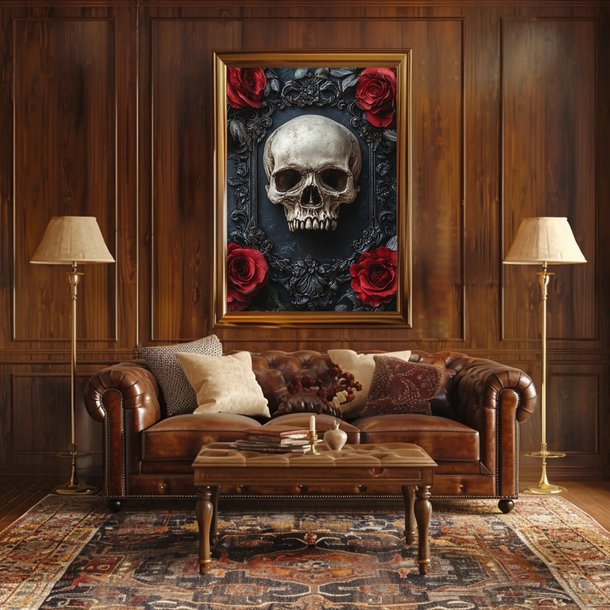 Skull And Roses Poster