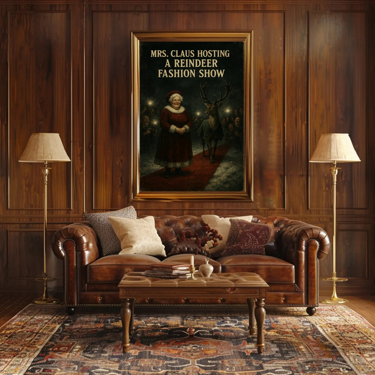 Whimsical Holiday Reindeer Fashion Show Christmas Poster