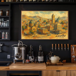 Lesotho Cityscape Poster