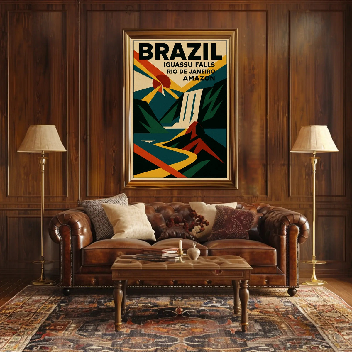 Vintage Brazil Travel Poster: Iguassu & Rio Adventure