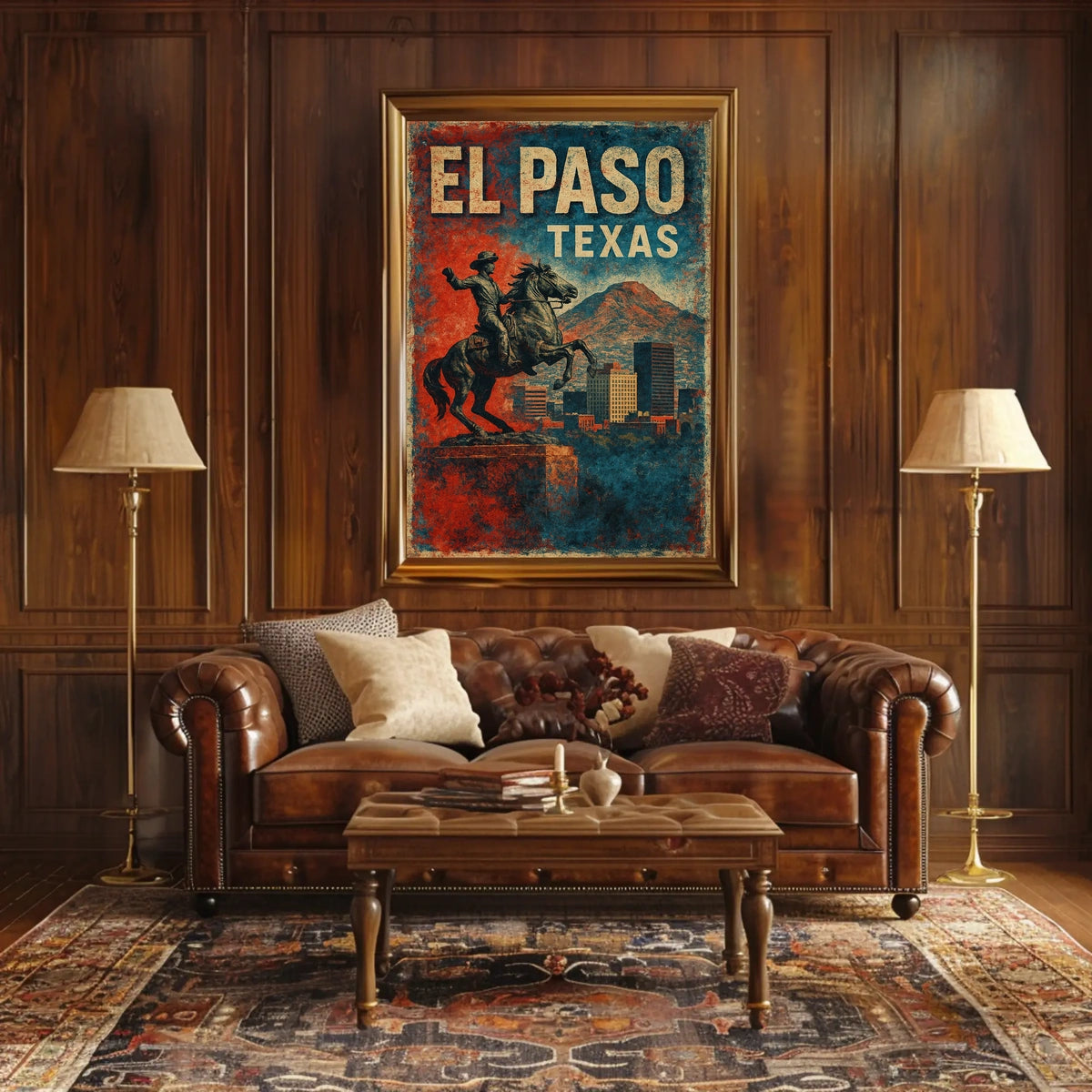 El Paso Texas Vibrant Borderland Travel Poster