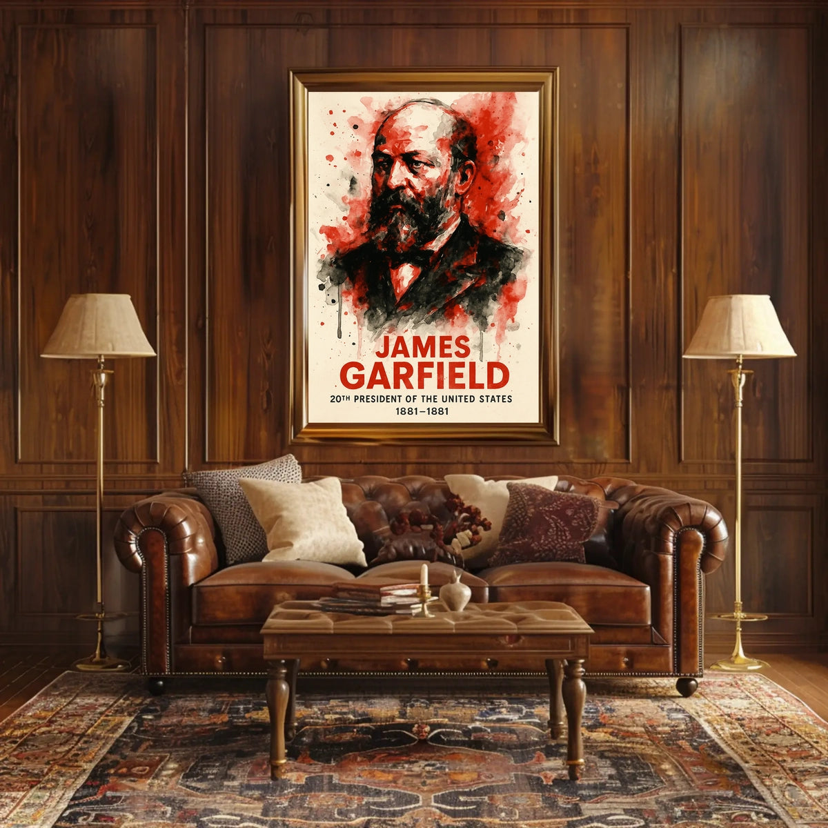 James Garfield Watercolor Art Print – Historical or Presidential Poster