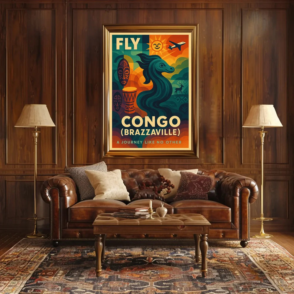 Brazzaville Adventure Travel Poster - Vibrant Cultural Exploration PosterGoat
