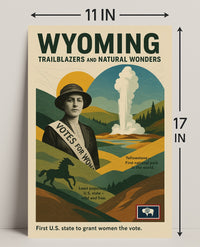 Wyoming Trailblazers and Natural Wonders Poster PosterGoat