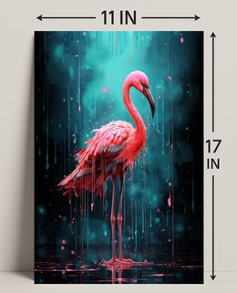 Vivid Flamingo Art Poster
