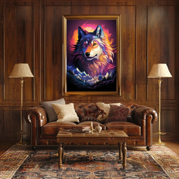 Mystical Wolf Surrealism Poster: Nature's Dreamscape