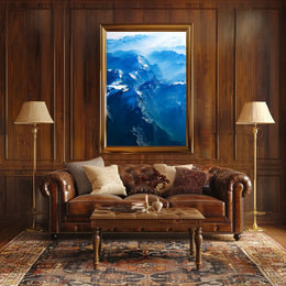 Majestic Aerial Mountain Range Photorealistic Poster