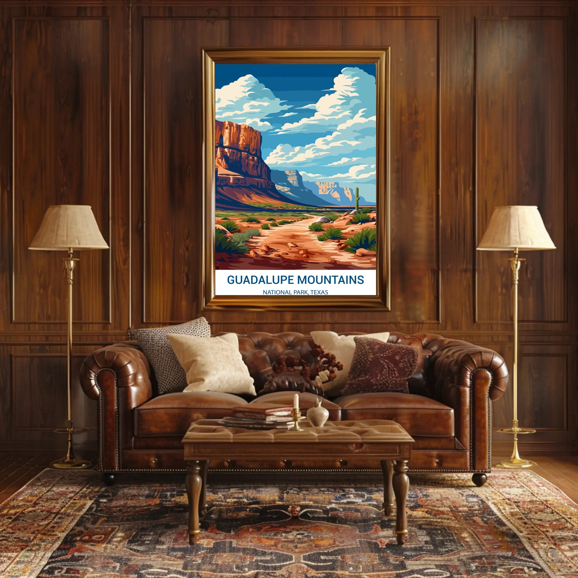 Guadalupe Mountains Vintage Art National Park Poster