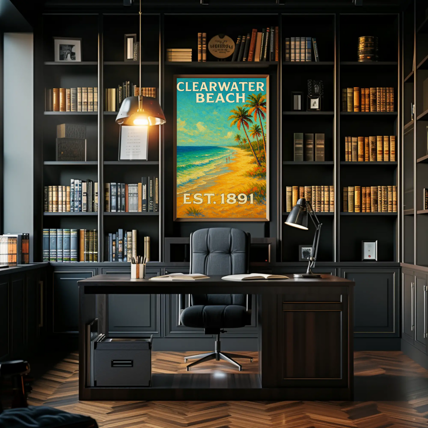 Clearwater Beach Florida Palm Coast Travel Poster