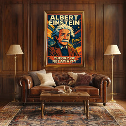 Albert Einstein Relativity Theory Vintage Cosmic Scenery Scientific Wall Art Wanderlust Poster