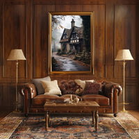 Enchanted Cottage In The Mist Poster