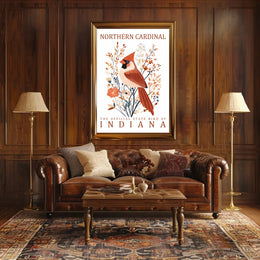 Northern Cardinal Indiana State Bird Art Poster