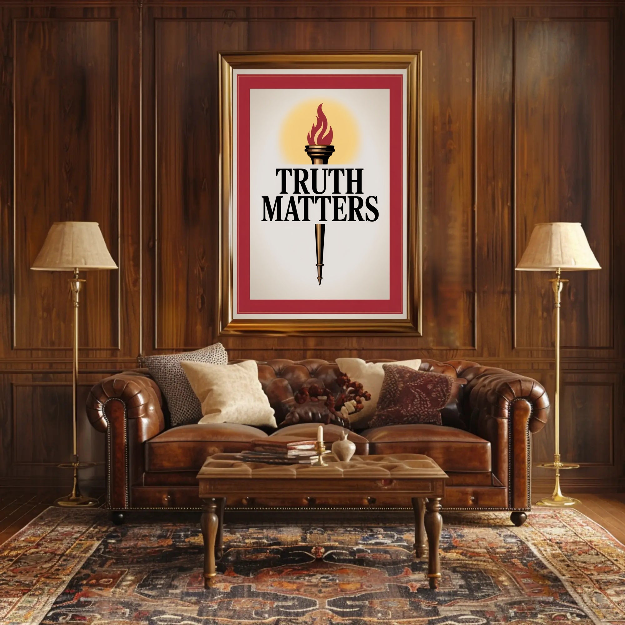 Truth Matters Torch Enlightenment Motivational or Quote Poster