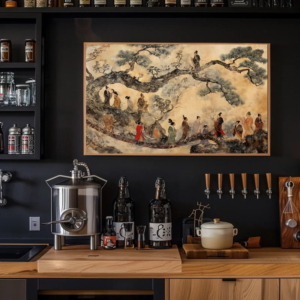 Traditional East Asian Cultural Scene Art Poster