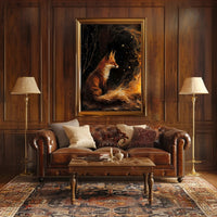 Enchanted Fox By The Fire William Morris Art Poster