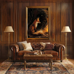 Enchanted Fox By The Fire William Morris Art Poster