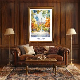 Raleigh Cityscape Poster PosterGoat