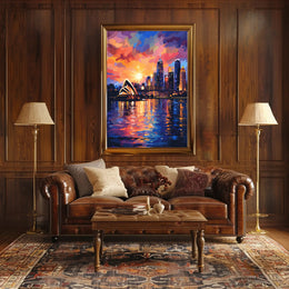 Sydney at Sunset Vibrant Cityscape Travel Poster