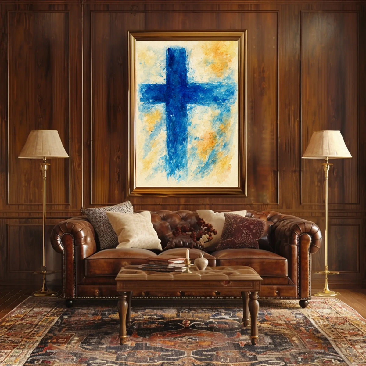 Abstract Blue Cross Abstract Poster