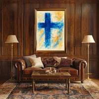 Abstract Blue Cross Abstract Poster