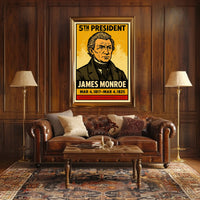 James Monroe 5th President of the United States Inked Comic Style Poster