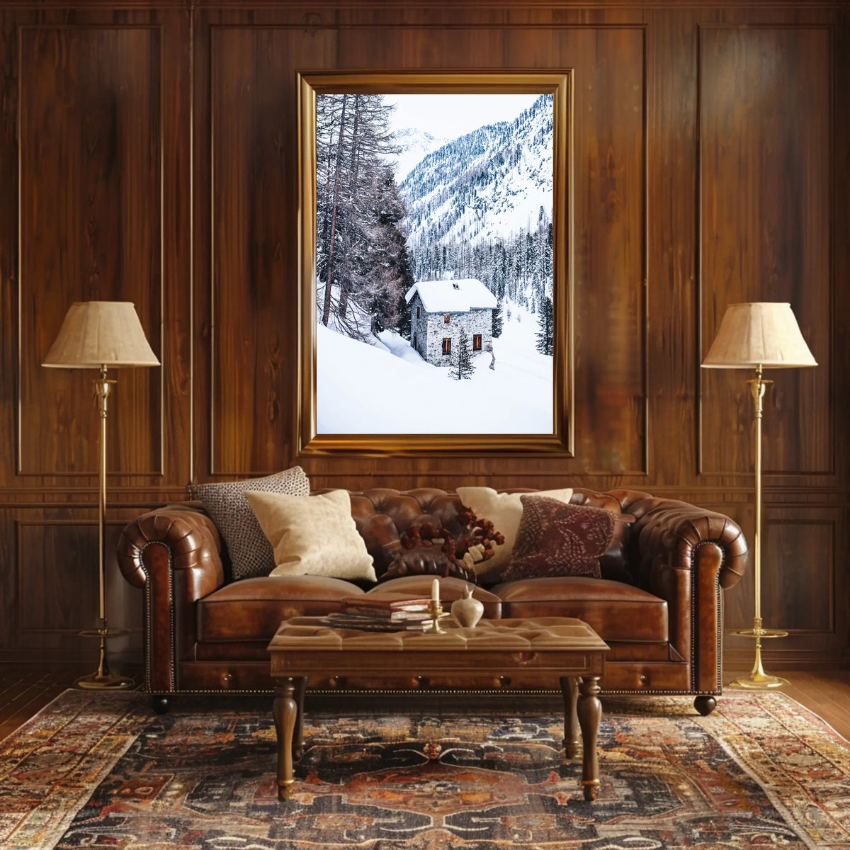 Winter Retreat in the Mountains Poster