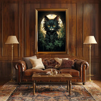 Mystical Black Cat Art Nouveau Poster Enchantment