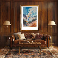 Yellowstone Watercolor Poster Wall Art Print