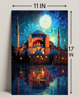 Moonlit Reflections Of Architectural Poster