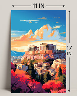 The Acropolis At Sunset Poster
