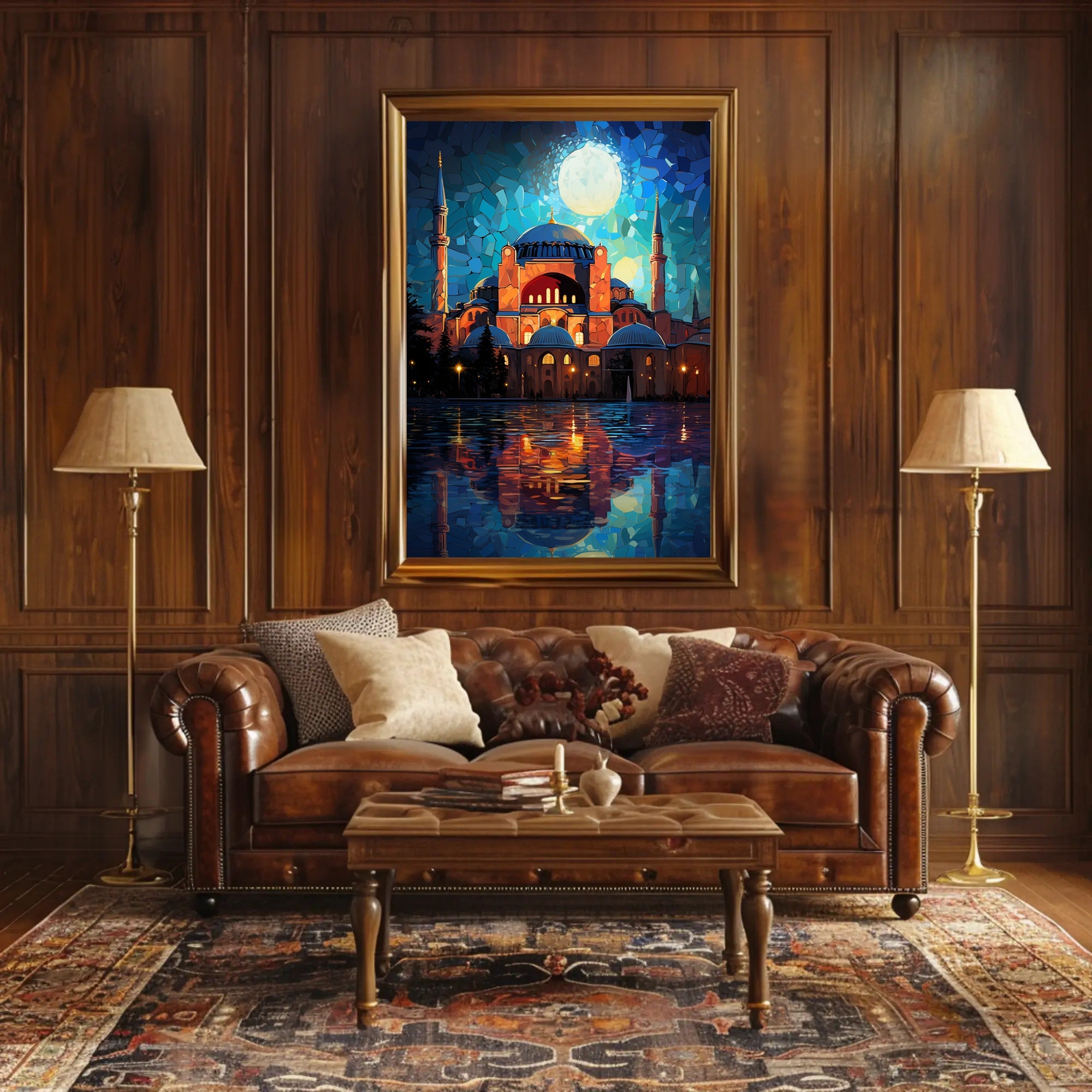 Moonlit Reflections Of Architectural Poster