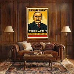 William McKinley 25th President of the United States Inked Comic Style Poster