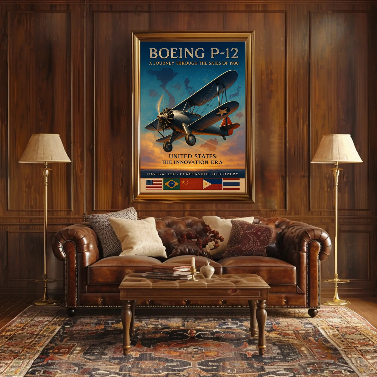 Boeing P-12 Vintage Aviation Poster: 1930s Adventure