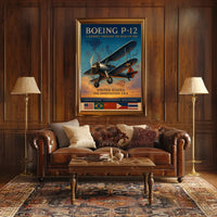 Boeing P-12 Vintage Aviation Poster: 1930s Adventure