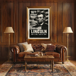 Abraham Lincoln 16th President of the United States Digital Montaje Poster