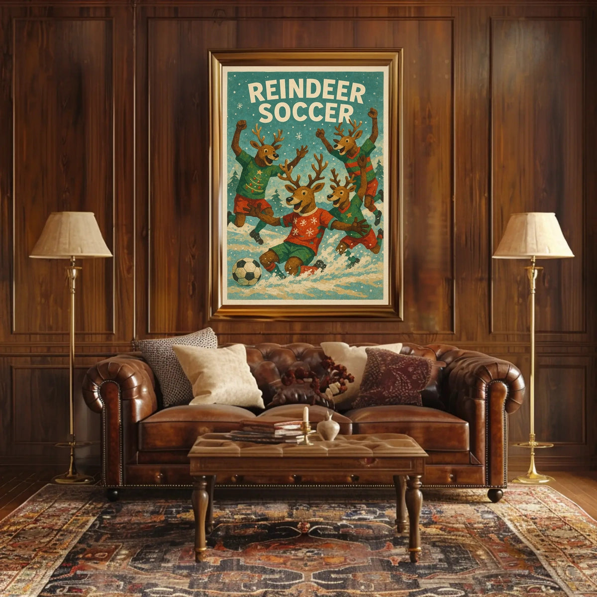 Reindeer Soccer Poster