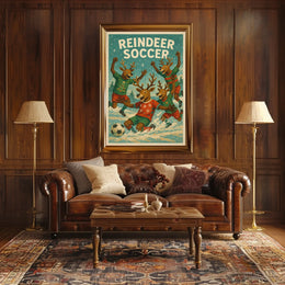 Reindeer Soccer Poster