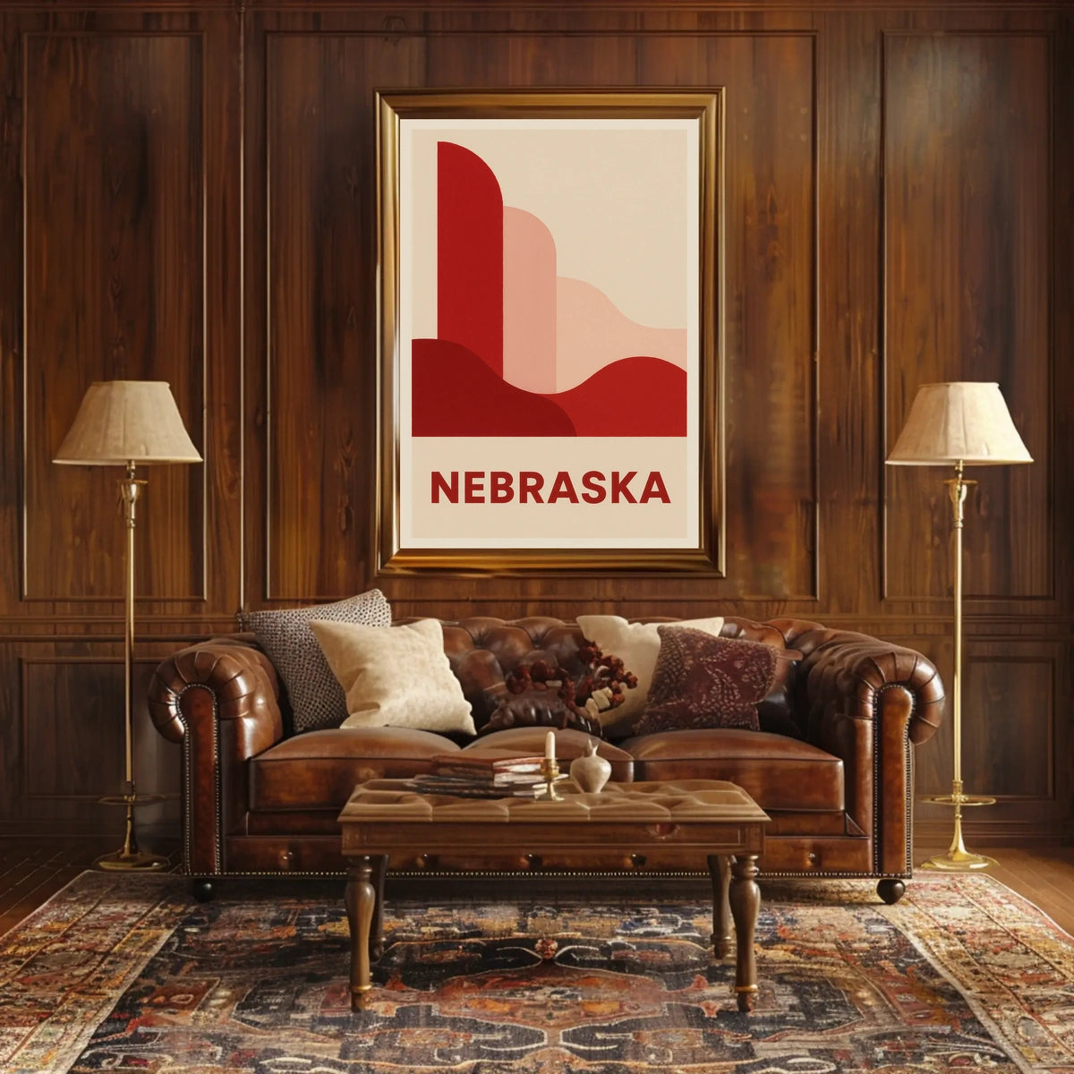 Nebraska Abstract Landscape Poster