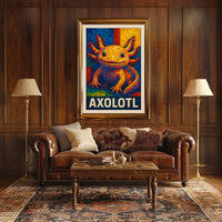 Axolotl Mosaic Art Poster